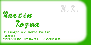 martin kozma business card